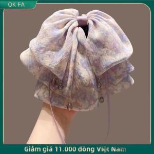 QK FA ✨ Phụ nữ thanh lịch Lớn Bow tóc Claw thời trang nhiều lớp lớn Bowknot barrettes kẹp tóc nhiều màu ponytail Clip Phụ kiện tóc