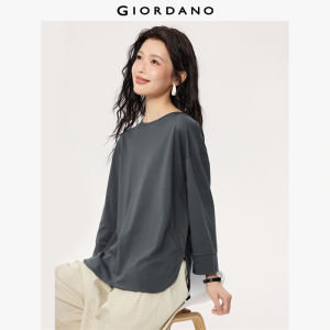 Giordano Women 100% Cotton curved hem 3/4 sleeve tee Free Shipping 05325789