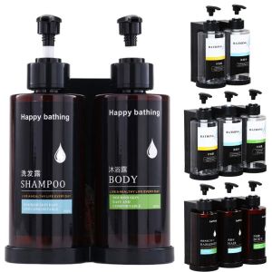 FIRST SONG อุปกรณ์ติดผนัง เครื่องจ่ายสบู่ด้วยมือ มือกด ไม่มีการเจาะรู ขวดเจลทำความสะอาดมือ ง่ายต่อการติดตั้ง รีฟิล ขวดปั๊มเปล่า ห้องน้ำในห้องน้ำ