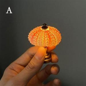 DIY Retro Sea Urchin Night Light Mini Natural Sea Urchin Shell Decorative Ornaments for Kids Bedroom Decor Lamp
