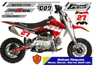 Sticker Striping Mini Trail Viar Cross X 70 Full Body Bebas Reques