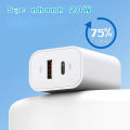 Bộ sạc PD20W Đầu sạc được chứng nhận 3C qc3.0+pd đầu sạc nhanh cổng kép. 