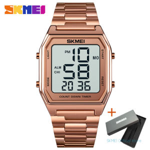 SKMEI นาฬิกานาฬิกาสปอร์ตดิจิตอล LED กันน้ำ1735นาฬิกาผู้ชายนาฬิกาอิเล็กทรอนิกส์สำหรับธุรกิจนาฬิกาข้อมือสายเหล็ก