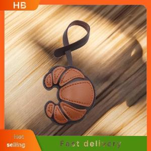 HB Croissant-shaped Keychain Croissant Charm Pendant Keyring Jewelry For Girls Women Gift Bag Decoration