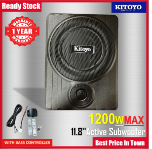 Underseat Subwoofer 11.8 Kitoyo Car Underseat Active Subwoofer Super Slim Active Subwoofer 1200Watts 1 Year Warranty