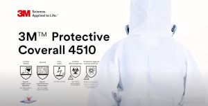 พร้อมส่ง ชุดppe 3M 4510 (Size M) ป้องกันสารเคมี ชุด ppe 3m ชุดกันสารเคมี ฝุ่นละออง และป้องกันโรค สีขาว มาตรฐาน EN14126 Size M ส่วนสูง 167-176 cm เอว 91