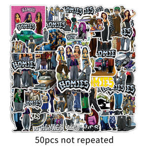 50pcs Hip Hop Homies Sticker kartun kreatif peribadi gaya eropah dan amerika Graffiti Laptop hiasan kalis air