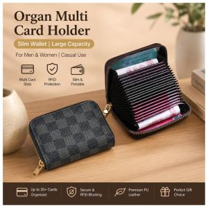 Organ Multi Card Holder Slim Wallet Large Capacity Card Case for Men Women Casual Use
