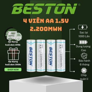 Combo 8 pin Beston 1.5V 2200mWh và sạc thông minh M7032 1.5V sạc nhanh tự ngắt khi đầy có đèn báo sạc
