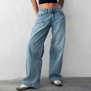 Y2K Baggy Jeans for Women Trendy Low Rise Casual Straight Leg Boyfriend Jeans Denim Pants with Pocket Streetwear2026