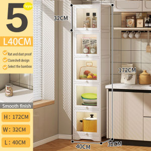 Display Kitchen Organizer Storage Cabinet Wooden Floor Standing Bookcase Storage Shelf Organizer Rack with Door