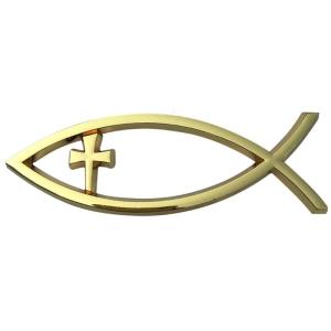Savior Ichthys Fish Car Stickers Self Adhesive Designs Religious Car Window Sticker for Window Laptops & Luggage