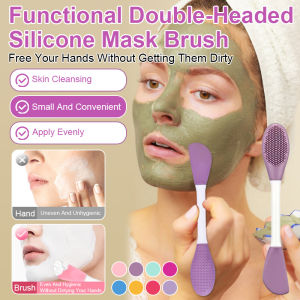 Facial Massage Brush Dual Head Soft Mask Applicator Brush Silicone Multifunctional Brush