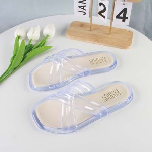 Free Shipping Charming Shark Fashion Summer New Solid Color Criss-Cross Strap Sandals Casual Flat Beach Shoes WomenS Slip-On Sandals