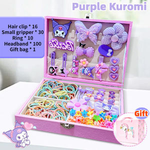 Children Hair Accessories Set Cartoon Kuromi Hair Ties Clip Gift Box for Girls Cute Hair Accessories