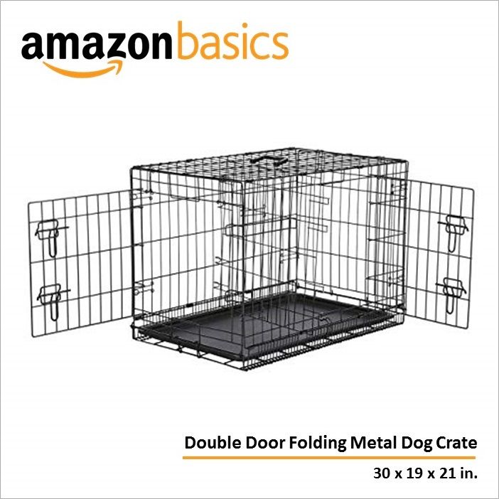 Amazonbasics double door folding metal deals dog crate