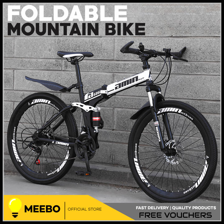 MEEBO Mountain Folding Bicycle Adult Men And Women Racing Off road