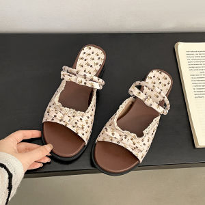 [Free Shipping] Retro Thick-Soled Platform Sandals For Women 2026 New Summer Style Suitable For Wearing With Dresses Versatile For Both Sandals And Slippers