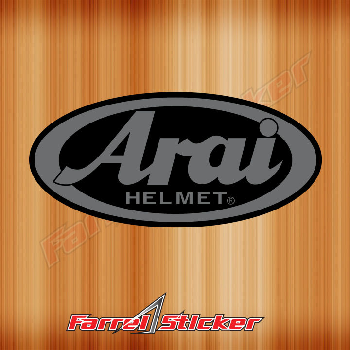 sticker Arai Helmet silver dop stiker helm arai REAL SIZE matte