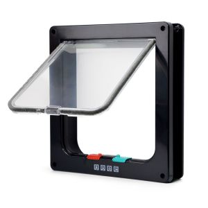 GOXBERK Thiết kế đơn giản Thông minh 4 kích thước Có khóa an toàn dành cho chó nhỏ mèo 4 cách ra vào Cửa lật Cửa dành cho mèo Cổng dành cho chó Đồ dùng cho thú cưng