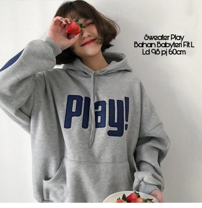 fashionshop Sweater Play Elbow Sweater Wanita Hoodie Morning