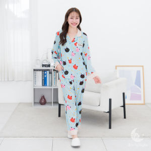 ชุดนอน LovelyNight แขนยาว-ขายาว Luna Cats B33