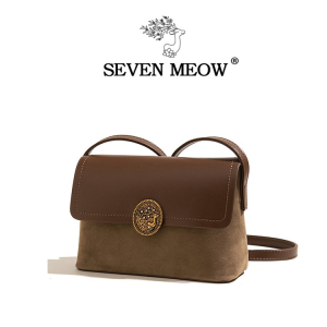 Tas Selempang Wanita Import Sling Bag Seven Meow Kulit Pu Beludru Crossbody Bag Cewek 244202 4420