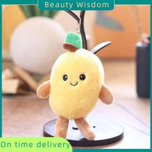 Beauty Wisdom 1 Piece Banana Mango Plush Doll Smiling Face Fruit Series Bag Pendant Keychain Interactive Toy DIY Decoration Birthday Gift