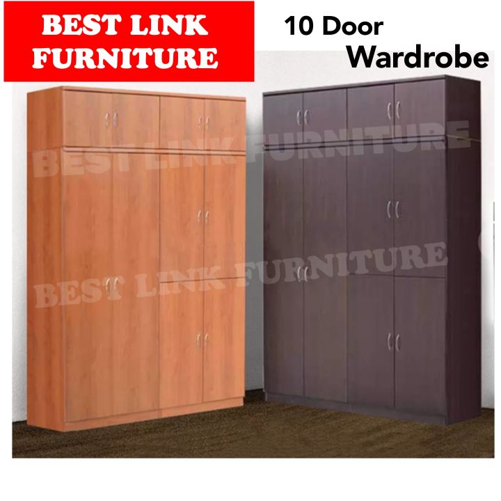 BEST LINK FURNITURE 5ft 10 Doors Plywood Open Door Wardrobe