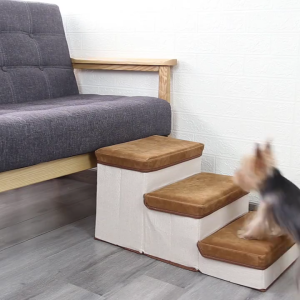 บันไดสำหรับสุนัขบันไดสำหรับสัตว์เลี้ยง3ขั้นบันไดพับได้เตียงสูงพับเก็บได้สำหรับสัตว์เลี้ยงผู้สูงอายุ