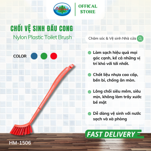 Cọ Bồn Cầu Chổi Chà Toilet Đầu Cong Ohiama Nylon Plastic Toilet Brush HM-1506 Bàn Chải Nhà Vệ Sinh
