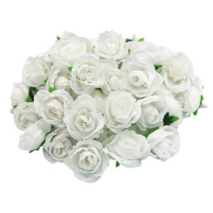 หัวดอกกุหลาบปลอมดอกไม้ Bunga Mawar Kecil 200ชิ้นสำหรับงานแต่งงานการจัดดอกไม้อัลบั้มรูปตกแต่งด้านบนเค้ก