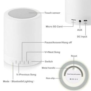 🇲🇾 Sensor Touch Night Light 7 Colorful Lamp LED Bluetooth Speaker Rechargeable Music Play Bedroom Night Lamp Speaker