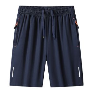 【COD】Mens ice silk shorts casual breathable quick-drying shorts summer beach shorts outdoor fitness running sports shorts