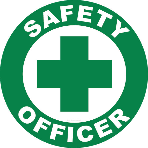 Safety Officer Sign Vinyl Sticker Size: 2x2 - 10pcs Per Pack 