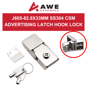 CSM SS304 Latch Hook Lock 82.8x33mm Stainless Steel Door Catch Advertising Latch