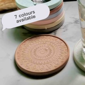 Coaster Diatomite | Super Absorbent | Round | Gift Christmas Xmas Present | Cups Mug | Beautiful Designed | pot mat | long lasting | planter base saucer | cupcake holder | trinket dish | decoration | jewel tray | Nordic style | candle holder | dining bar