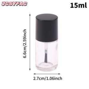JCSYFAC 5 10 15 ml Rỗng sơn móng tay chai mỹ phẩm container móng tay chai thủy tinh với bàn chải thủy tinh trong suốt với một nắp bàn chải