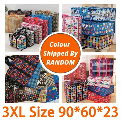 【Ship Today】Beg Guni Besar Tebal Beg Waterproof Kampung Murah Beg Laundry Eco Beg Berzip storage bag recycle bag Easy to organize Large Storage Laundry Bag Balik Kampung Murah蛇皮袋 搬家收纳