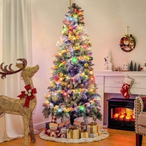 5M 50LED Christmas Ribbon Lights Christmas Tree Light Fairy Strings Lights for Party Indoor Christmas Tree Garden Decor