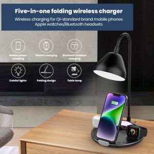 【NEW】Lamp For Study Table And Night Light Folding Table Lamp With Wireless Charging Phone 7Color