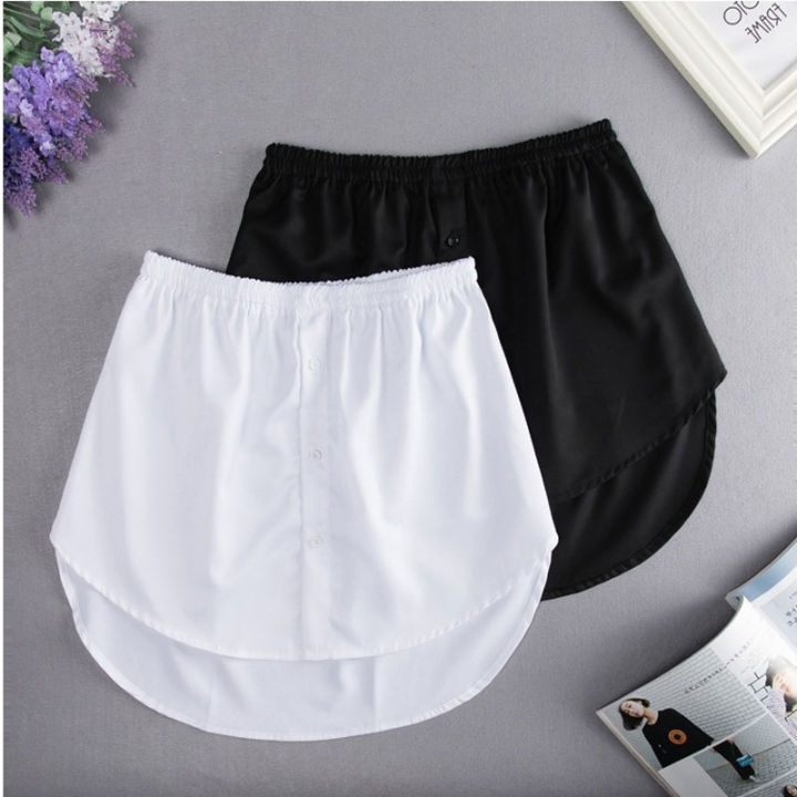 【CW】Hot Underskirt Shirt Extender Women Mini Skirts Black White Fake ...