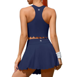 CHARMO Tennis Skirt 2 Piece Tennis Dresses for Women Athletic Workout Dress with Shorts and Pockets Badminton Skirt