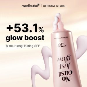 Medicube Collagen Glow Sunscreen SPF50 50ml No‑cast Just Glow facial sun cream +53.1% skin glow boost 8‑hour long‑lasting UV protection non‑whitening luminous finish daily sunscreen