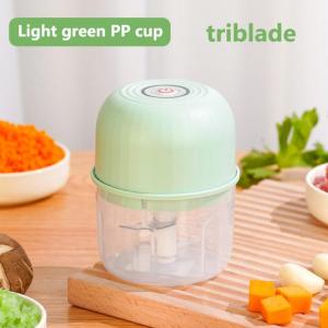 Wireless Blender Glass Cup Garlic Chopper Garlic Chopper Mini Electric Food Chopper Processor Ginger Mincer Rechargeable USB Meat Crusher Multifunctional Cutter Tools with 304 Stainless Steel blade