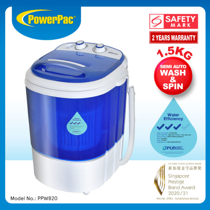 PowerPac 2in1 Mini Washing Machine 15 Mins Fast Laundry (PPW820) Lazada Singapore