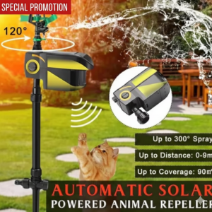 [SG Stock] Solar Animal Repeller Sprinkler | PIR Motion Activated | 300° Rotating Water Spray | Cat & Bird Deterrent