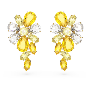 💖Swarovski💖Gema mixed cut yellow flower gemstone earrings S925 sterling silver womens fashion earrings hypoallergenic non-allergenic Valentines Day gift birthday gift for girlfriend bestie