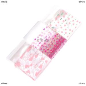 [COD] dfhws 100Pcs Heart Shaped Transparent Candy Bag Biscuit Snacks Plastic Bag Baking Decoration Packaging Self-adhesive Bag