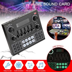 V9SJ English sound card live broadcast sound card special computer mobile phone can be used with various sound effects optional voice change live broadcast
